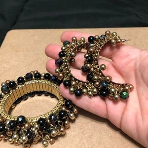 Sparkling bracelet and earring SET